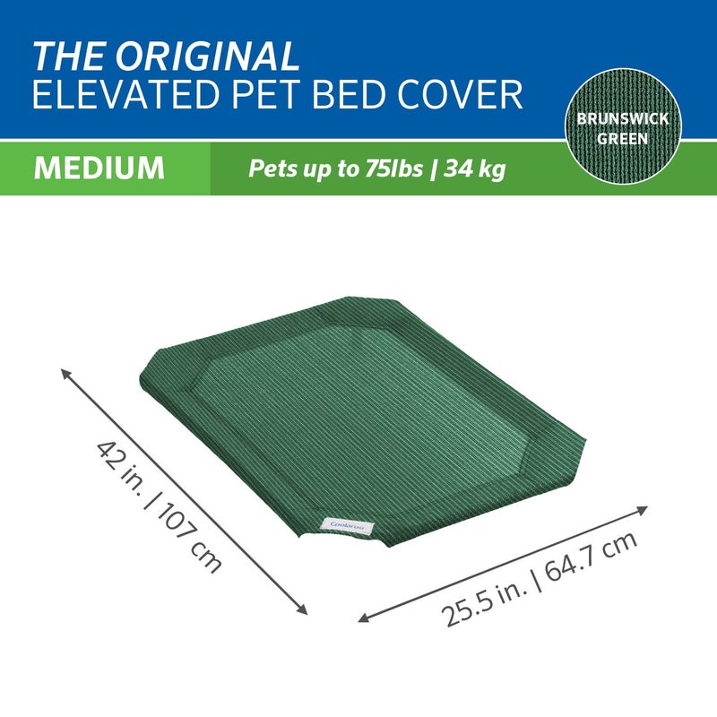 Coolaroo Original Pet Bed Replacement Cover - Brunswick Green - Medium (35" x 25.5") - Image 3